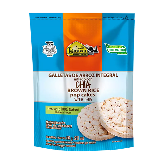 Galletas De Arroz Inflado Integral Con Chía 60g x 2 Unds