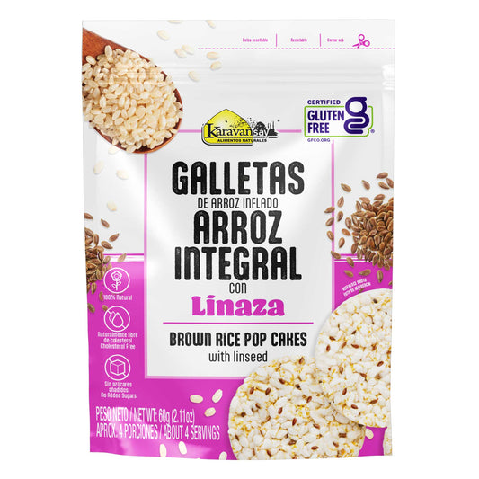 Galletas De Arroz Inflado Arroz Integral Con Linaza 60g x 2 Unds