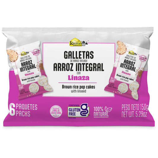 Galletas de arroz inflado con linaza (SIXPACK)