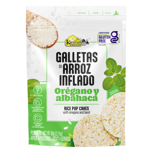 Galletas De Arroz Inflado orégano y albahaca 60g x 2 Unds